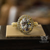 4.22ct Oval Diamond Double Halo Gold Engagement Ring - 03US27